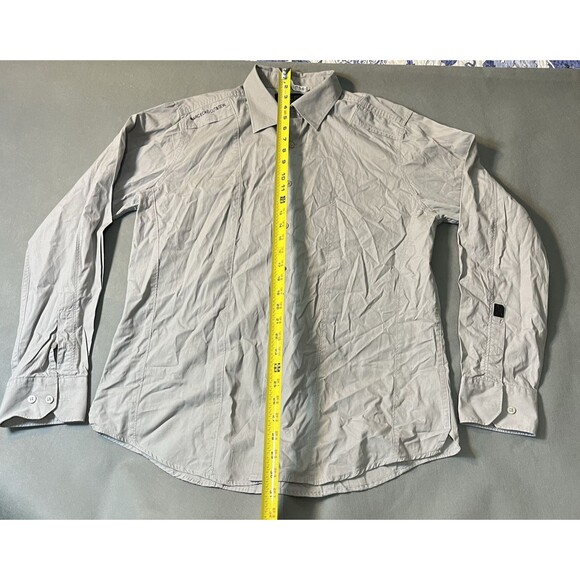 Marc Ecko Cut & Sew Shirt Mens Large Black Button Up Long Sleeve Cotton Dress - Picture 8 of 10